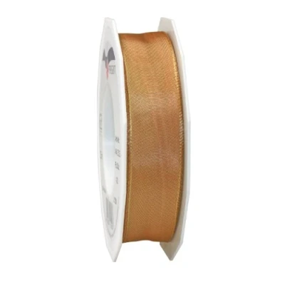 Image of C.E. Pattberg Präsent Lyon Wired Taffeta Ribbon Light Brown 25 mm width, m length