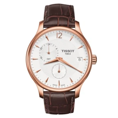 Image of Tissot Tradition Mens Brown Watch T0636393603700 Leather (archived) One Size