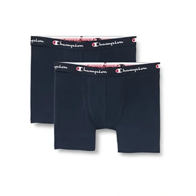 Image of Champion Men&#039;s Underwear Seasonal 2pk Trunk Short, Dark Blue, M (Pack of 2)