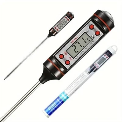 Image of Meat Thermometer Digital, Food for Cooking, Instant Read Kitchen, Outdoor BBQ Grill Thermometer, Long Probe Candy Battery Included