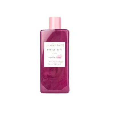 Image of Sunday Rain Reviving and Hydrating Luxury Rose Oil Bubble Bath for Body, Vitamin A Antioxidant Infused Renewing Evening Skin Tone, Fresh Petals Scent, 450ml