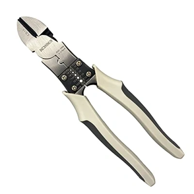 Image of BOOSDEN Wire Cutters Heavy Duty with Stripper Crimper,Diagonal Cutters,8 inch Side a Belt Holster,Multi Function Professional Industrial High Leverage Diagonal Cutting Pliers Tool