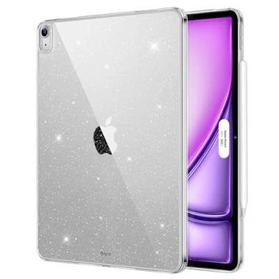 Image of ESR for iPad Air 13 inch Case (2024), Thin and Lightweight, Shock Drop Protection, Yellowing Resistant, Hard Back, Supports Apple Pencil Pro (USB C), Classic Series, Clear Shimmer
