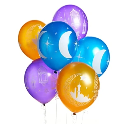 Image of Amscan 9914172 Opulent Eid Mubarak 11&quot; Latex Balloons 6 Pack