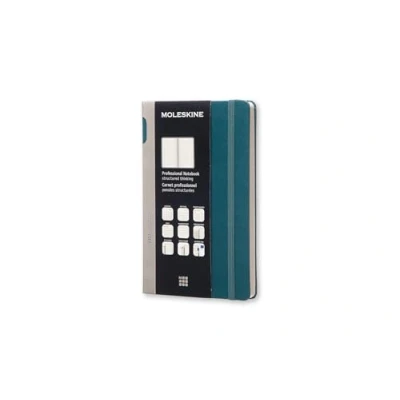 Image of Moleskine 13 x 21 cm Large Pro Collection Office Notebook, Paper Notepad for Work Notes Hard Cover With Elastic Closure and Bookmark, Colour Forest Green, 240 Pages