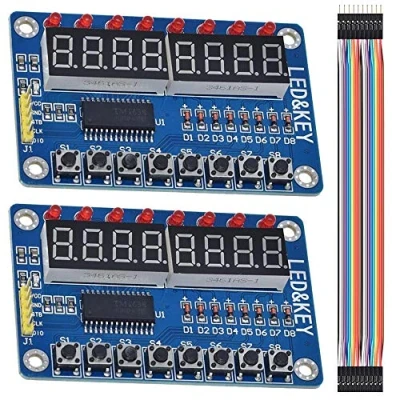 Image of Youmile 2PCS TM1638 8 Bit LED Digital Tube Keys Display Module for Arduino AVR ARM with Dupont Cable