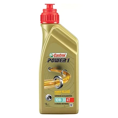 Image of Castrol POWER 1 4T 10W 30 Semi Synthetic Motorcycle Engine Oil, Litre