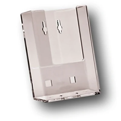 Image of EPOSGEAR® 5 Pack DL/Trifold Wall Mountable Acrylic Leaflet Flyer Brochure Menu Display Dispenser Holders (Portrait)