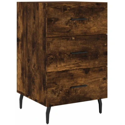 Image of vidaXL Bedside Cabinet Smoked Oak 40x40x66 cm Engineered Wood