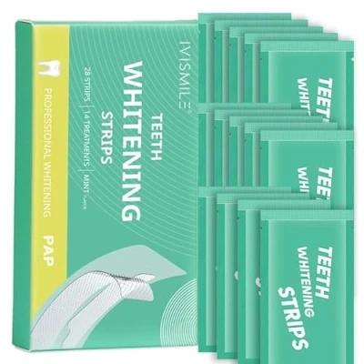 Image of Teeth WHITENING Strips Dentists FORMULATED Residue Free Non Sensitive Enamel Safe Mint FLAVOUR 14 Treatments 28