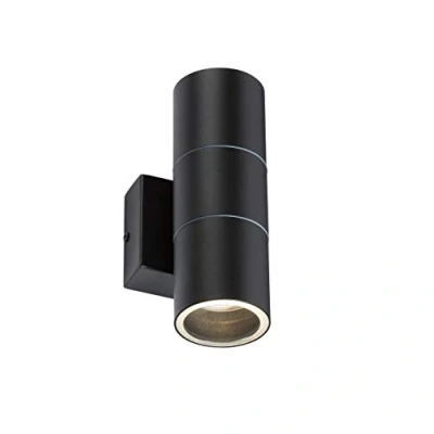 Image of KnightsBridge 230V IP54 GU10 Up and Down Wall Light Black