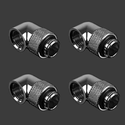 Image of Barrow G1/4 Male Rotary to 90 Degree Female Angle Shiny Silver (4 Pack)