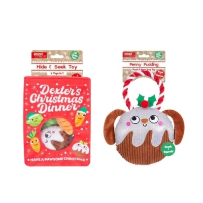 Image of YöL Christmas Plush Rope Tug Squeaky &amp; Hide And Seek Treat Toys Pet Dog Puppy Pudding Sprout Carrot Stimulating Play Interactive