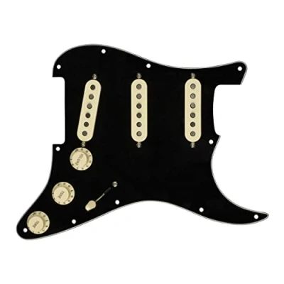 Image of Fender Pre wired Pickguard Strat Custom &#039;69 S/S/S Black, (0992341506)