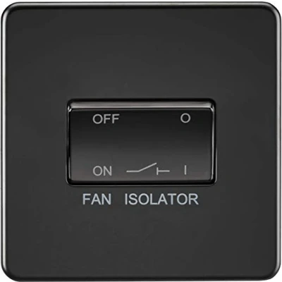 Image of KnightsBridge Screwless 10AX 3 pole Fan Isolator Switch Matt Black