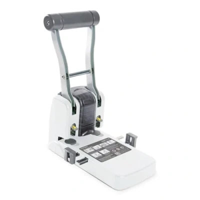 Image of Rapesco 1404 Germ Savvy Antibacterial, ECO P1100 High Capacity/Heavy Duty Punch, 100 Sheet Capacity, Soft White