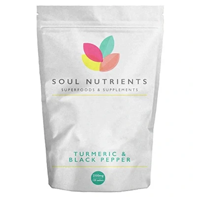 Image of Turmeric Tablets 2500mg with 630mg Black Pepper Extract 10mg Piperine from 120 High Strength Curcumin &amp; Supplements