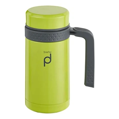Image of Pioneer Stainless Steel Vacuum Insulated Leak Proof Drinkpod Capsule Flask 6 Hours Hot 24 Cold, Green, 0.45 Litre