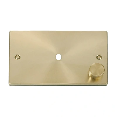Image of Click Deco 1 Gang Dimmer Mounting Unfurnished Plate and Knob (1000W Max) Satin Brass