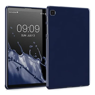 Image of kwmobile TPU Silicone Case Compatible with Samsung Galaxy Tab A7 Lite 8.7 (2021) Soft Flexible Shock Absorbent Cover Dark Blue