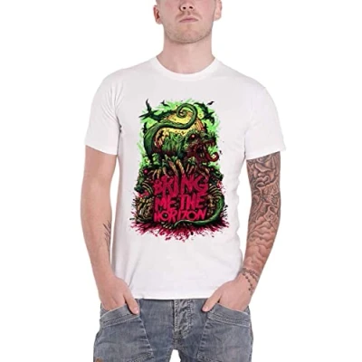 Image of Paradiso Clothing Bring ME THE Horizon Dinosaur Unisex Print Tshirt, Size: Small, White
