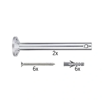 Image of Paulmann 17806 Deflector/Suspension for Tension 1 Pair 165 mm Chrome matt Accessories Halogen Cable Systems 12V Includes dowels and Bolts, Metal