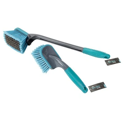 Image of JVL 20 433 Comfortable Grip Car Cleaning Wheel Brush Set Grey/Blue