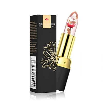 Image of Flower Lipstick Crystal Jelly Color Changing Lipstick, Lasting Moisturizer Change Lip Balm Dry Cosmetics Makeup (B)