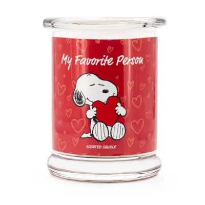 Image of Peanuts Gift Idea Scented Candle My Favorite Person Gifts for Women Fruity Decoration Home in Glass with High Burning Time up to 50 Hours