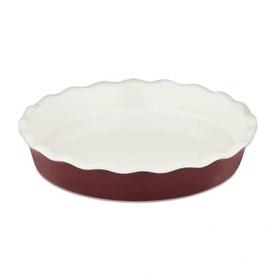 Image of Barbary &amp; Oak Foundry 27cm Ceramic Pie Dish Red