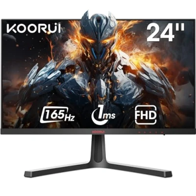 Image of KOORUI 24 Inch Computer Monitor FHD 1080P Gaming 165Hz VA 1ms, AdaptiveSync Technology, Ultra Thin LED Monitor,HDMI X2 / DP, VESA Compatible, Tilt Adjustable, Eye Care 24E4