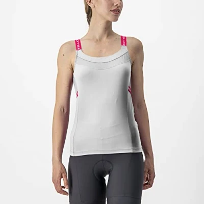 Image of CASTELLI 4523045 065 BAVETTE TOP Women&#039;s T Shirt Ivory/Persian RED L