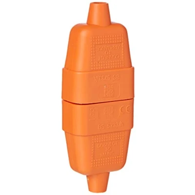 Image of Merriway BH05740 2 Pin Flex Connector, 10 Amp, Orange