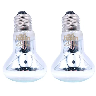 Image of ANCLLO 2pcs Transparent Reptile Heating Bulbs, Durable Infrared Heat Lamp Warming Light Bulb Pet for and Amphibian Lizard Tortoise Spider Snake Chameleon 220 230V(50W)