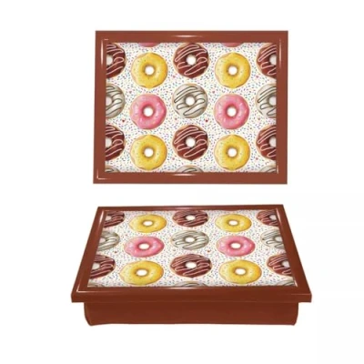 Image of PREMZO Kids Lap Tray Yummy Donuts with Soft Padded Bean Bag Cushion Children Art, Writing, Drawing, Breakfast, Food, Dinner, Serving For Lovers