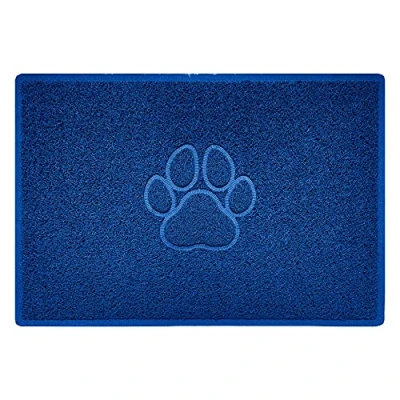 Image of Nicoman Paw Embossed Shape Indoor Outdoor Dirt Trapper Door Mat Washable Barrier Heavy Duty Doormat (Watertight Rubber Back, Large, Blue, 90 x 60cm)