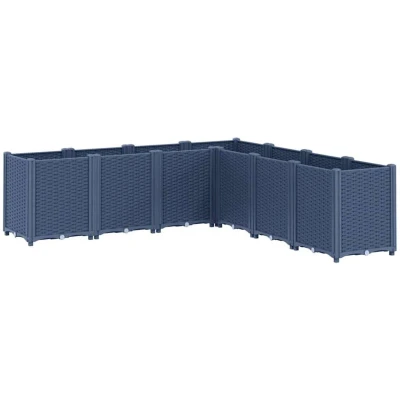 Image of vidaXL Garden Planter Blue Grey 160x160x53 cm PP