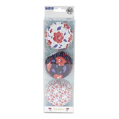 Image of PME BC909 Tea Party Foil Lined Cupcake Cases, Set/3, Pk/60