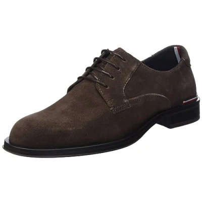 Image of Tommy Hilfiger Men Derby Shoes Core Suede, Brown (Cocoa), 8 UK