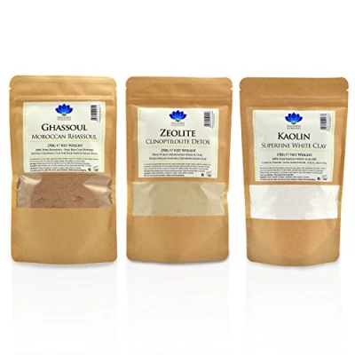 Image of Healing Clay Detox Kit No. 3 Rhassoul 250g / Zeolite Kaolin 150g