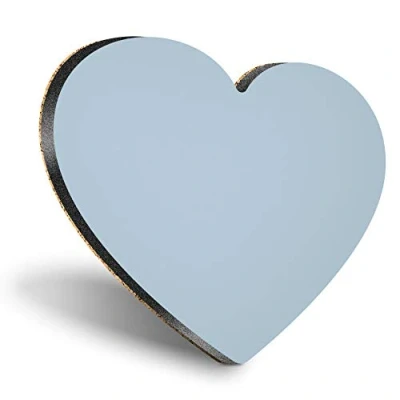 Image of Destination Vinyl ltd Heart MDF Coasters Light Blue Duck Egg Colour Block Glossy Quality Tabletop Protection for Any Table Type #45543