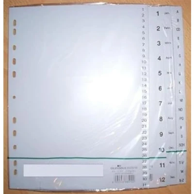 Image of Durable 651410 monthly register 12 Sheets (A4, embossed Taben Jan Dec, PP Full Covering) 25 Piece, gray