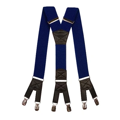 Image of Olata Men&#039;s Six Clip Heavy Duty Extra Wide Y Shape Braces/Suspenders 5cm. Royal Blue
