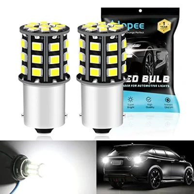 Image of Alopee 2 Pack 1156 P21W 1141 1073 7506 1003 LED Bulbs,12V 24V Extremely Bright White 950 Lumens 2835 33 SMD Light Bulb Replacement for Interior RV Camper Tail Backup Reverse Bulbs