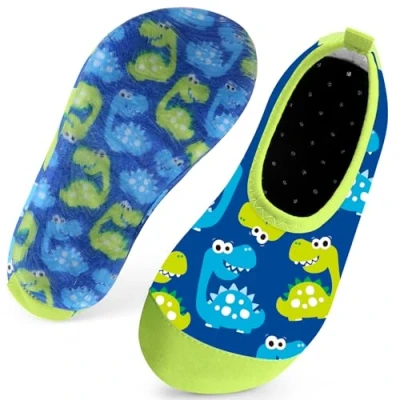 Image of Kids Swim Water Shoes for Boys Toddlers Baby Aqua Socks Quick Dry Pool Beach Barefoot Children（Dinosaurs Blue 28/29