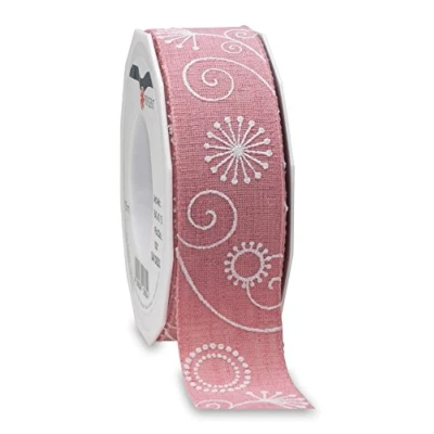 Image of Präsent San Diego Printed Ribbon Old Pink 15 m Roll 40 mm width