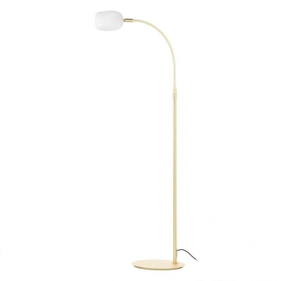 Image of Lucande Taylan floor lamp, iron, glass lampshade