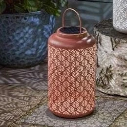 Image of Garden Mile Turkish Style Solar Lantern with Warm White LEDs, Silhouette Effect Lamp Casting Shadows, Beautiful Lighting for Indoor Outdoor Patio, Gardens, Conservatories (Solaire Terracotta)