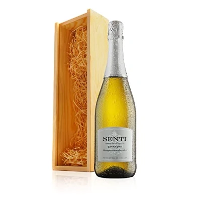 Image of Virgin Wines Senti Prosecco Extra Dry (75cl) in Wooden Gift Box