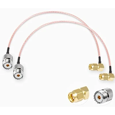 Image of Vecys 2PCS SO239 to SMA Pigtail Male Right Angle UHF Female SO 239 RF Coaxial Coax Cable RG316 12&quot;/30CM for Walkie Talkie CB Radio Handheld Antenna